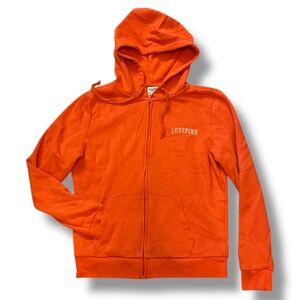 Victorias Secret PINK Zip-Up Hooded Jacket Orange Size S